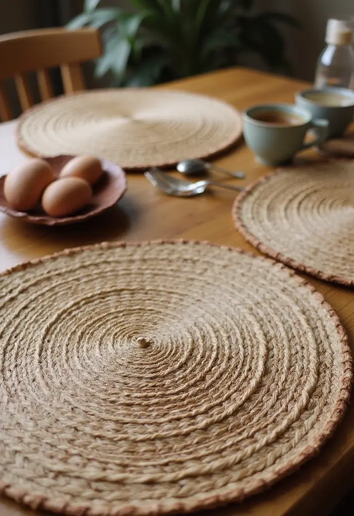 27 Handmade Table Decor Ideas For Warm Gatherings 18 27 Handmade Table Decor Ideas For Warm Gatherings - 6. Hand-Woven Place Mats