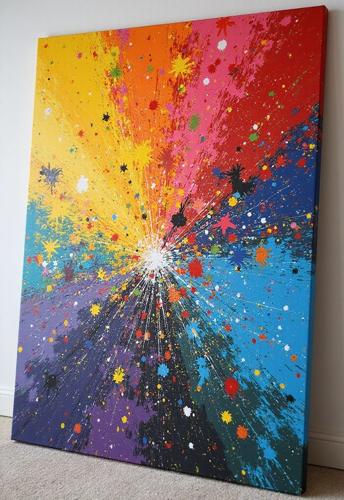 27 Room Decor Ideas Featuring Handmade Wall Art 29 27 Room Decor Ideas Featuring Handmade Wall Art - 11. Pollock-Style Drip Art