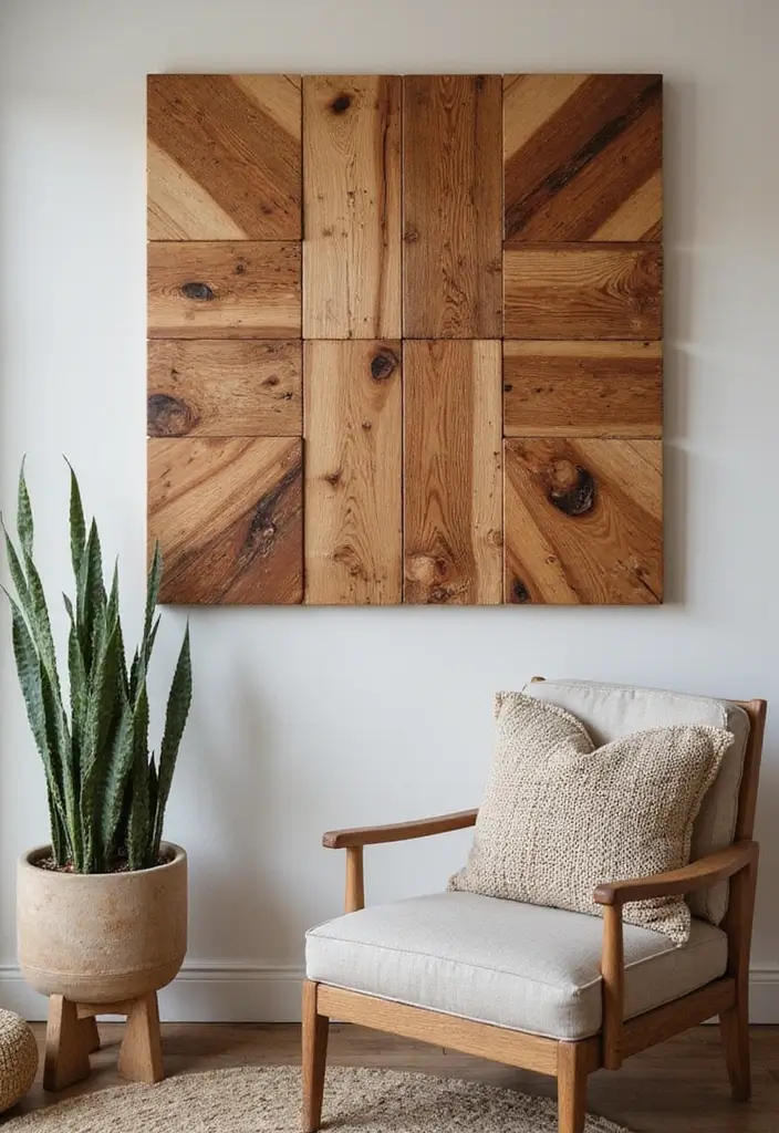 27 Room Decor Ideas Featuring Handmade Wall Art 30 27 Room Decor Ideas Featuring Handmade Wall Art - 12. Rustic Wood Art
