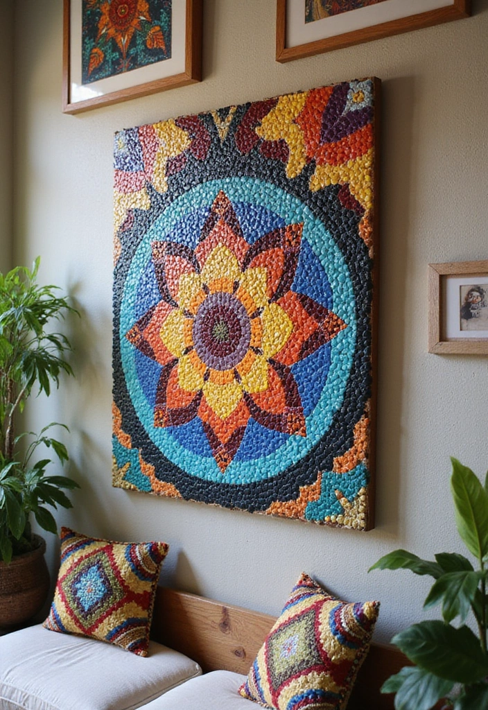 27 Room Decor Ideas Featuring Handmade Wall Art 49 27 Room Decor Ideas Featuring Handmade Wall Art - 17. Handmade Mosaics