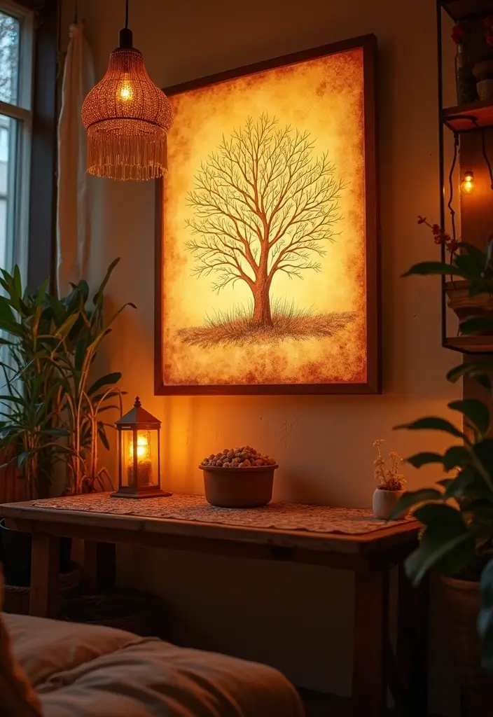 27 Room Decor Ideas Featuring Handmade Wall Art 55 27 Room Decor Ideas Featuring Handmade Wall Art - 21. Light-Up Wall Art