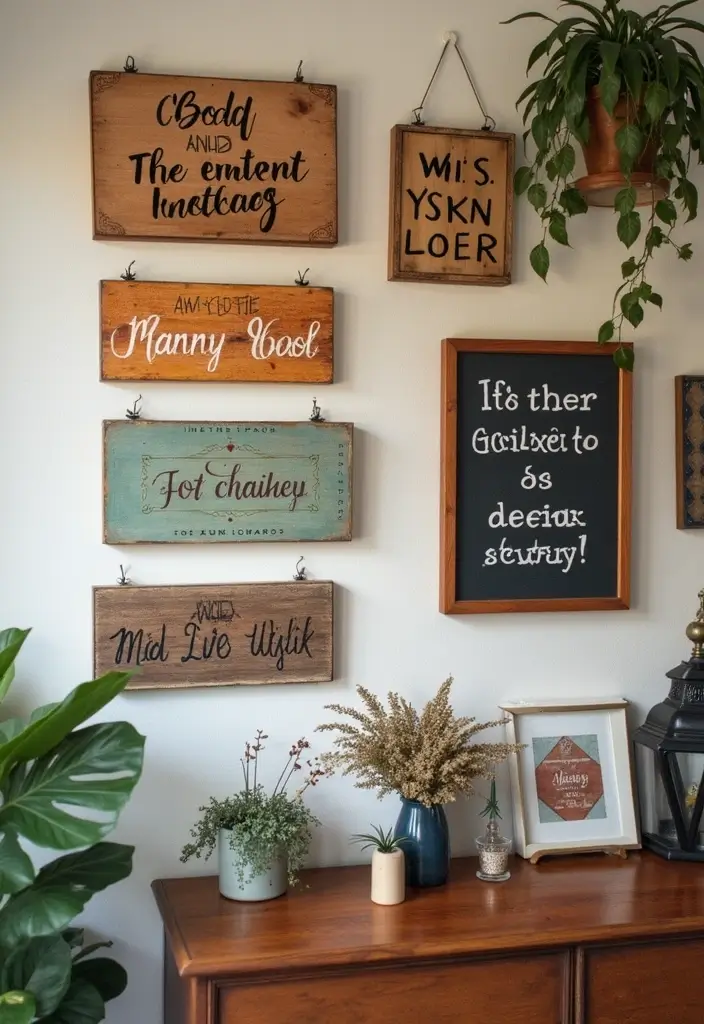 27 Room Decor Ideas Featuring Handmade Wall Art 56 27 Room Decor Ideas Featuring Handmade Wall Art - 22. Handcrafted Signage