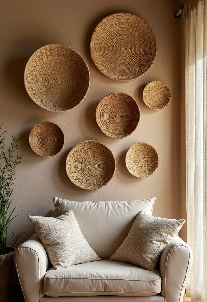 27 Room Decor Ideas Featuring Handmade Wall Art 25 27 Room Decor Ideas Featuring Handmade Wall Art - 7. Woven Wall Baskets