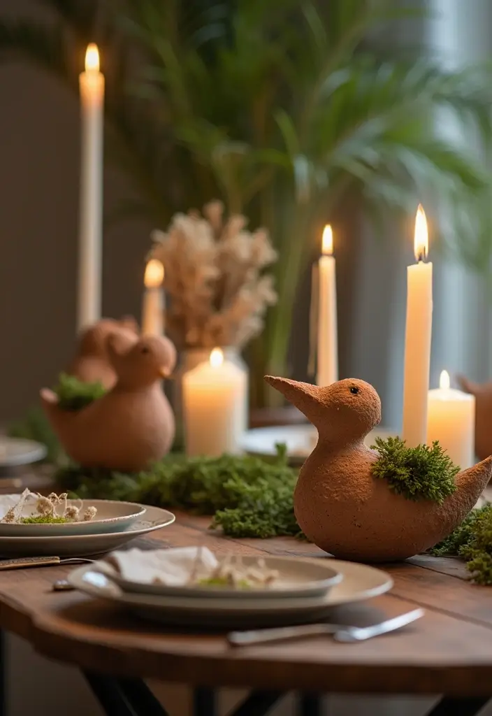 28 Handmade Bird Decor Ideas For Natural Vibes 12 28 Handmade Bird Decor Ideas For Natural Vibes - 10. Natural Bird Candle Holders
