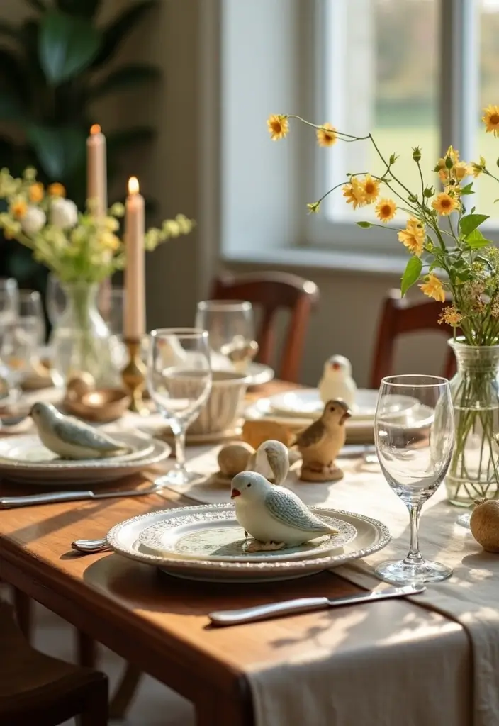 28 Handmade Bird Decor Ideas For Natural Vibes 14 28 Handmade Bird Decor Ideas For Natural Vibes - 12. Bird-Centered Table Settings