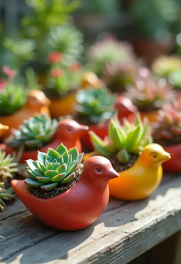 28 Handmade Bird Decor Ideas For Natural Vibes 25 28 Handmade Bird Decor Ideas For Natural Vibes - 17. Bird Shaped Planters
