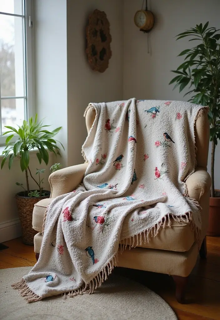28 Handmade Bird Decor Ideas For Natural Vibes 39 28 Handmade Bird Decor Ideas For Natural Vibes - 19. Bird Patterned Throw Blankets