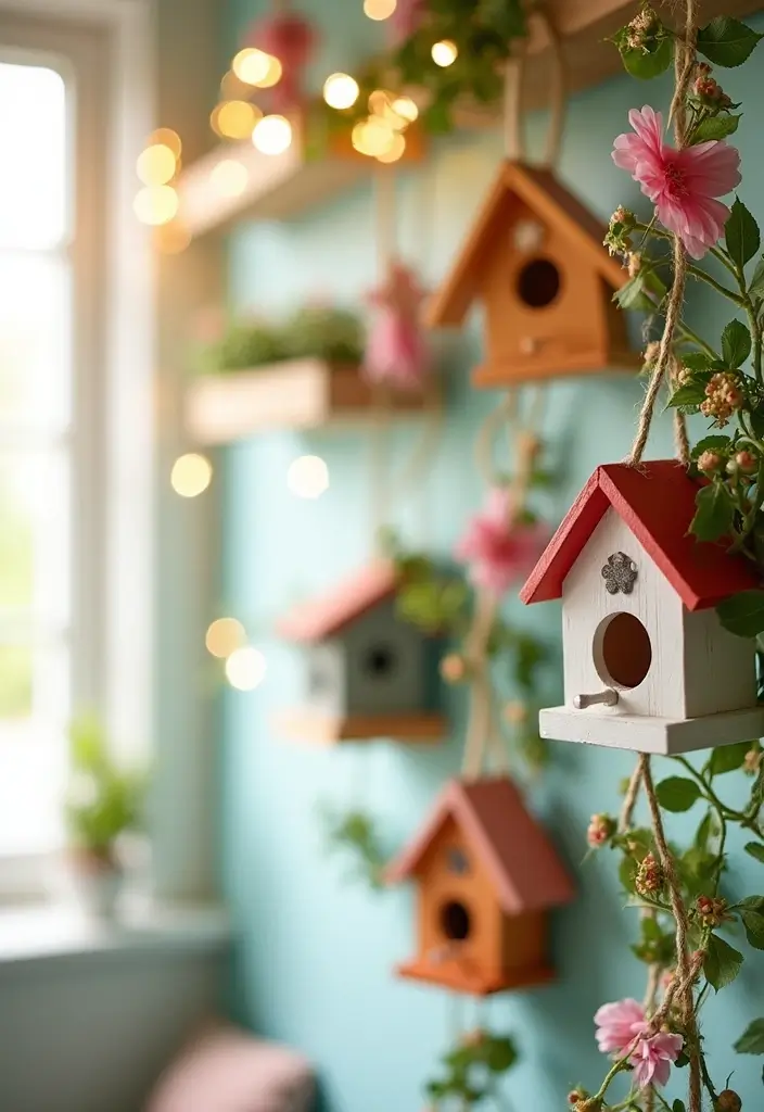 28 Handmade Bird Decor Ideas For Natural Vibes 2 28 Handmade Bird Decor Ideas For Natural Vibes - 2. Whimsical Birdhouse Garlands