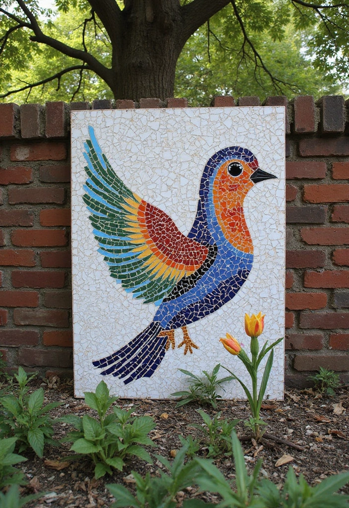 28 Handmade Bird Decor Ideas For Natural Vibes 43 28 Handmade Bird Decor Ideas For Natural Vibes - 21. Bird-Themed Mosaic Art