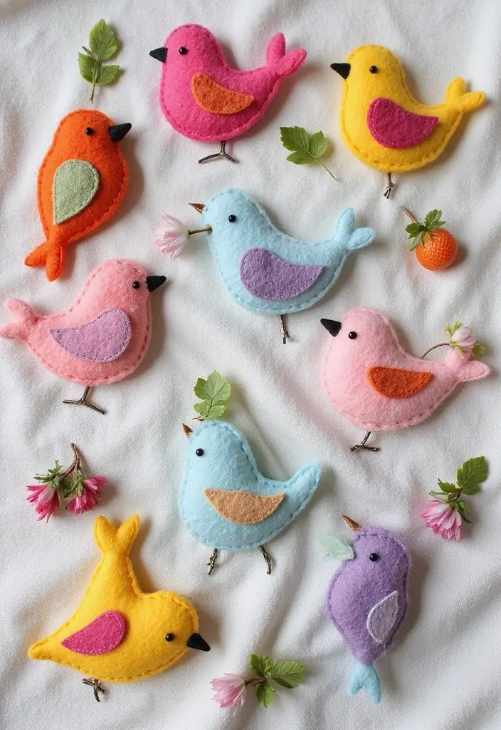 28 Handmade Bird Decor Ideas For Natural Vibes 58 28 Handmade Bird Decor Ideas For Natural Vibes - 24. Felt Bird Brooches
