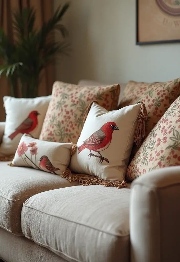 28 Handmade Bird Decor Ideas For Natural Vibes 9 28 Handmade Bird Decor Ideas For Natural Vibes - 7. Bird-Themed Pillows