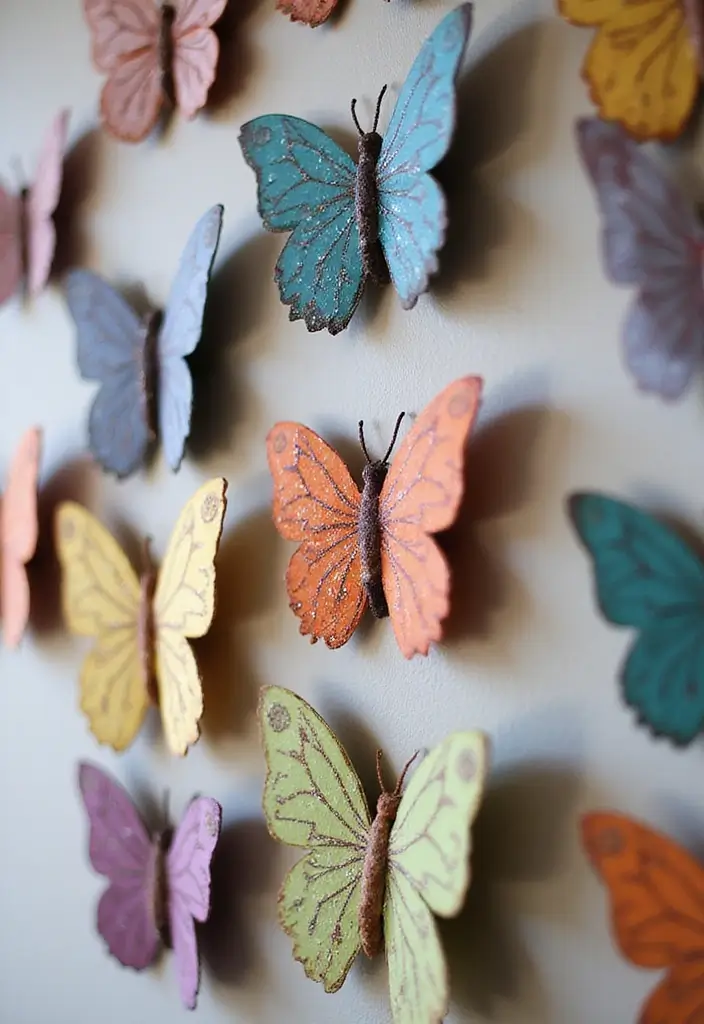 28 Handmade Butterfly Wall Decor Ideas For A Whimsical Touch 1 28 Handmade Butterfly Wall Decor Ideas For A Whimsical Touch - 1. Whimsical Paper Mache Butterflies