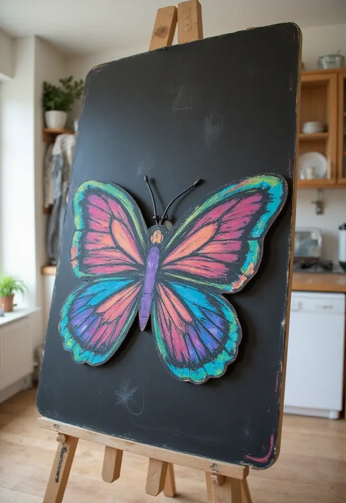 28 Handmade Butterfly Wall Decor Ideas For A Whimsical Touch 18 28 Handmade Butterfly Wall Decor Ideas For A Whimsical Touch - 12. Butterfly Chalkboard Art