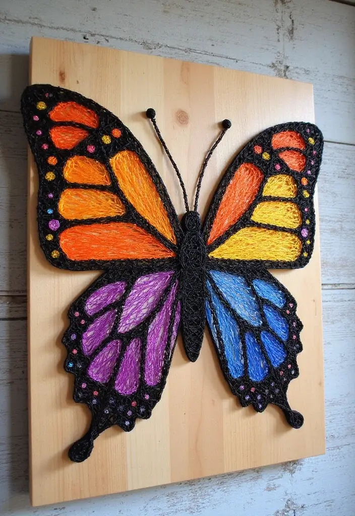 28 Handmade Butterfly Wall Decor Ideas For A Whimsical Touch 25 28 Handmade Butterfly Wall Decor Ideas For A Whimsical Touch - 13. Butterfly String Art