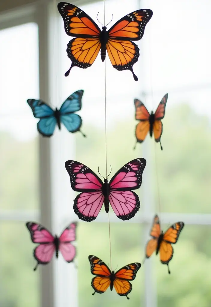 28 Handmade Butterfly Wall Decor Ideas For A Whimsical Touch 34 28 Handmade Butterfly Wall Decor Ideas For A Whimsical Touch - 16. Butterfly Mobile Decor