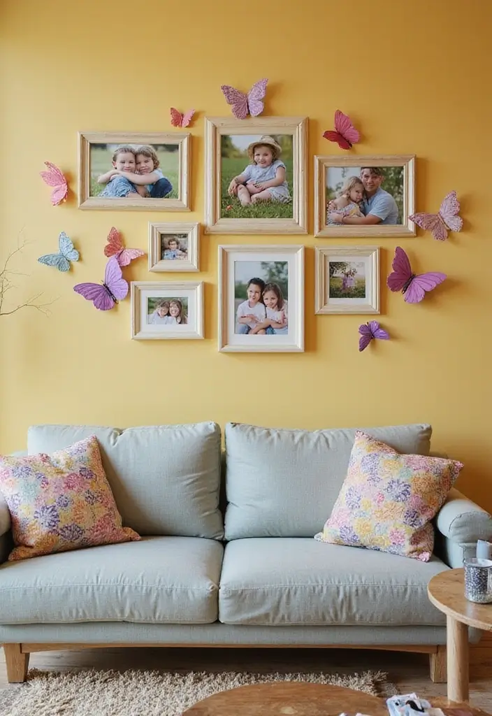 28 Handmade Butterfly Wall Decor Ideas For A Whimsical Touch 35 28 Handmade Butterfly Wall Decor Ideas For A Whimsical Touch - 17. Butterfly Photo Frames
