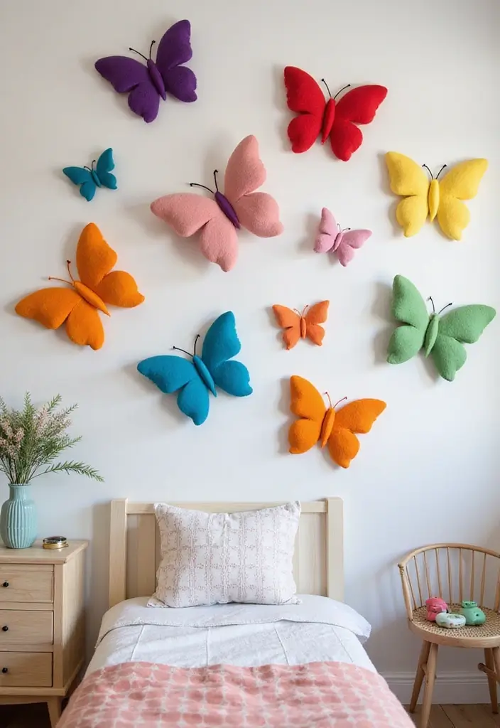 28 Handmade Butterfly Wall Decor Ideas For A Whimsical Touch 52 28 Handmade Butterfly Wall Decor Ideas For A Whimsical Touch - 22. Felt Butterfly Wall Art