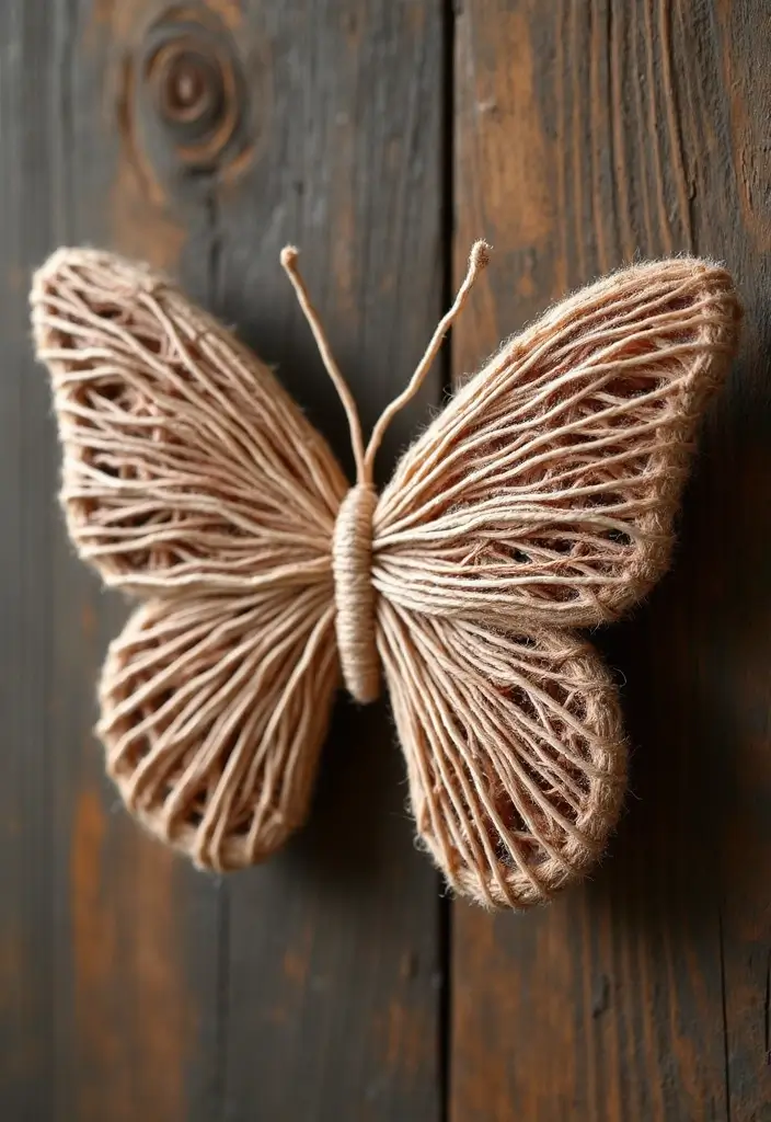 28 Handmade Butterfly Wall Decor Ideas For A Whimsical Touch 53 28 Handmade Butterfly Wall Decor Ideas For A Whimsical Touch - 23. Butterfly Twine Art