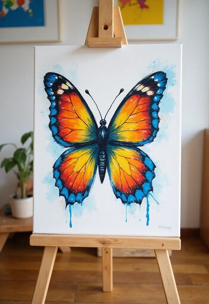 28 Handmade Butterfly Wall Decor Ideas For A Whimsical Touch 54 28 Handmade Butterfly Wall Decor Ideas For A Whimsical Touch - 24. Butterfly Art on Canvas