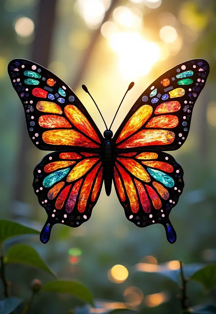 28 Handmade Butterfly Wall Decor Ideas For A Whimsical Touch 55 28 Handmade Butterfly Wall Decor Ideas For A Whimsical Touch - 25. Butterfly Stained Glass Art