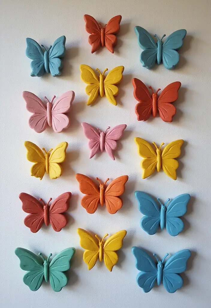 28 Handmade Butterfly Wall Decor Ideas For A Whimsical Touch 63 28 Handmade Butterfly Wall Decor Ideas For A Whimsical Touch - 27. Butterfly Clay Art
