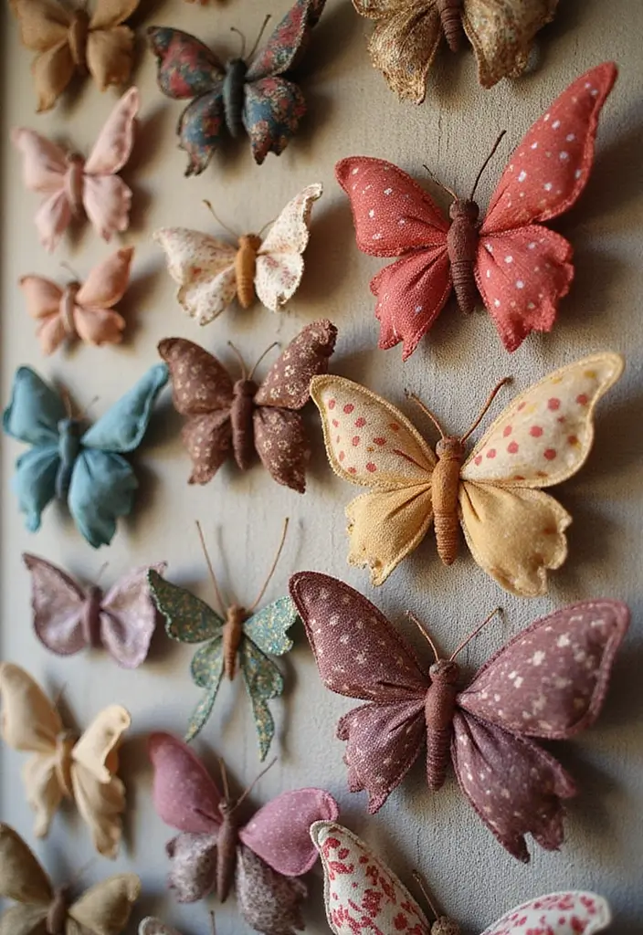 28 Handmade Butterfly Wall Decor Ideas For A Whimsical Touch 3 28 Handmade Butterfly Wall Decor Ideas For A Whimsical Touch - 3. Fabric Butterflies for a Soft Touch