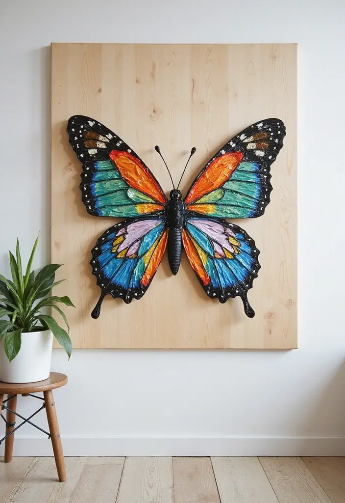 28 Handmade Butterfly Wall Decor Ideas For A Whimsical Touch 7 28 Handmade Butterfly Wall Decor Ideas For A Whimsical Touch - 5. Upcycled Butterfly Wall Art