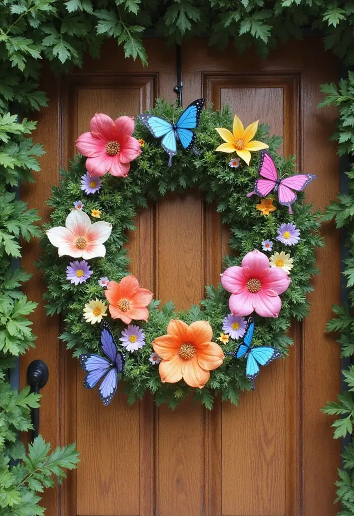 28 Handmade Butterfly Wall Decor Ideas For A Whimsical Touch 8 28 Handmade Butterfly Wall Decor Ideas For A Whimsical Touch - 6. Garden-Inspired Butterfly Wreaths