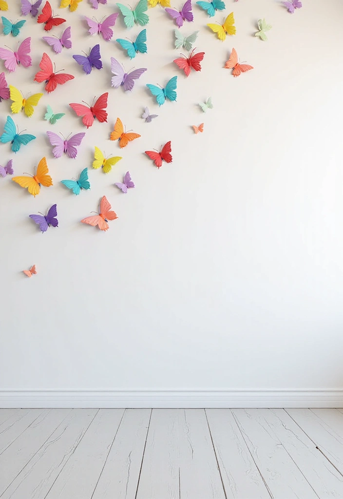 28 Handmade Butterfly Wall Decor Ideas For A Whimsical Touch 10 28 Handmade Butterfly Wall Decor Ideas For A Whimsical Touch - 8. Butterfly Wall Decals for Easy Decor