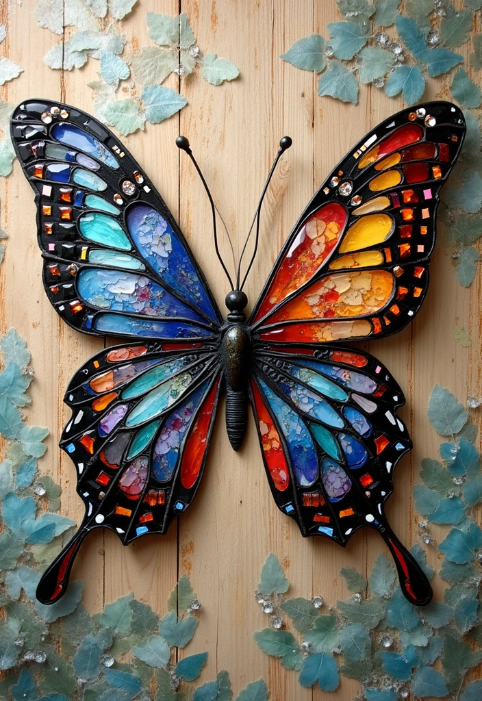 28 Handmade Butterfly Wall Decor Ideas For A Whimsical Touch 11 28 Handmade Butterfly Wall Decor Ideas For A Whimsical Touch - 9. Mosaic Butterfly Art
