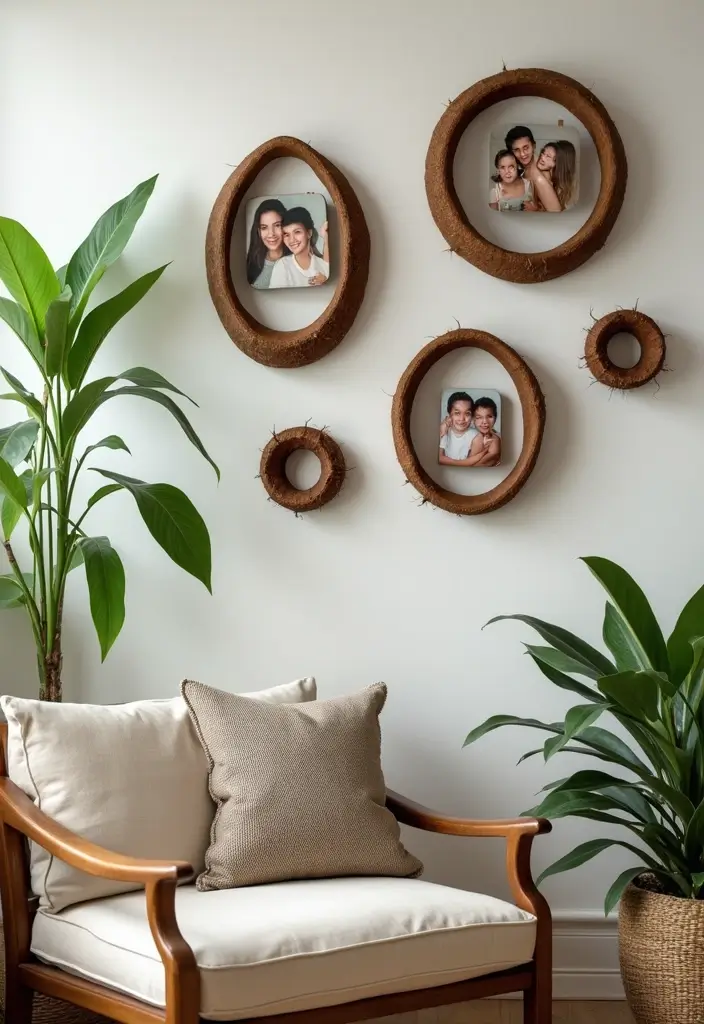 28 Handmade Coconut Shell Decor Ideas You Can DIY 30 28 Handmade Coconut Shell Decor Ideas You Can DIY - 10. Coconut Shell Picture Frames