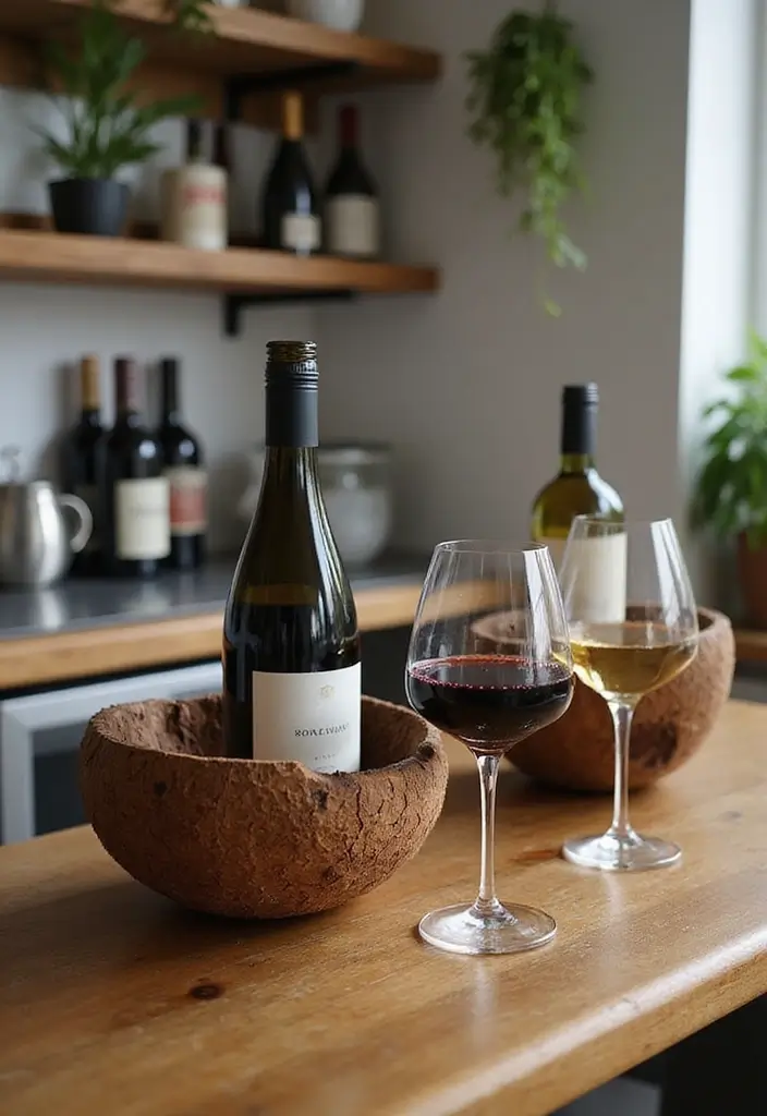 28 Handmade Coconut Shell Decor Ideas You Can DIY 36 28 Handmade Coconut Shell Decor Ideas You Can DIY - 16. Coconut Shell Wine Holder