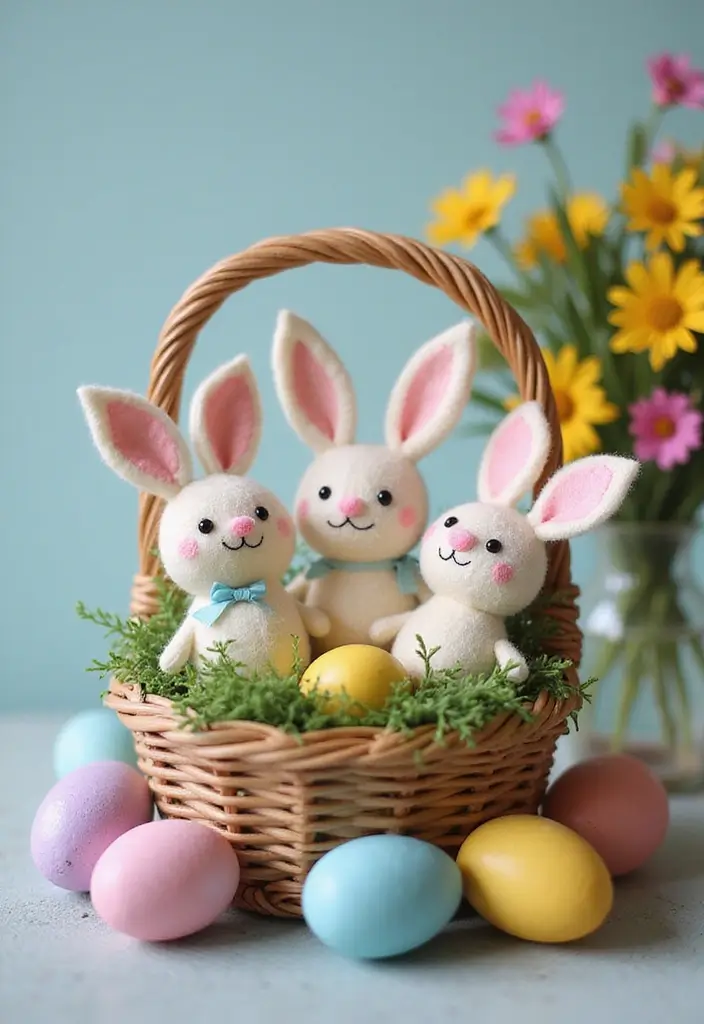 28 Handmade Easter Basket Decor Ideas That Delight 14 28 Handmade Easter Basket Decor Ideas That Delight - 10. Felt Bunny Toppers