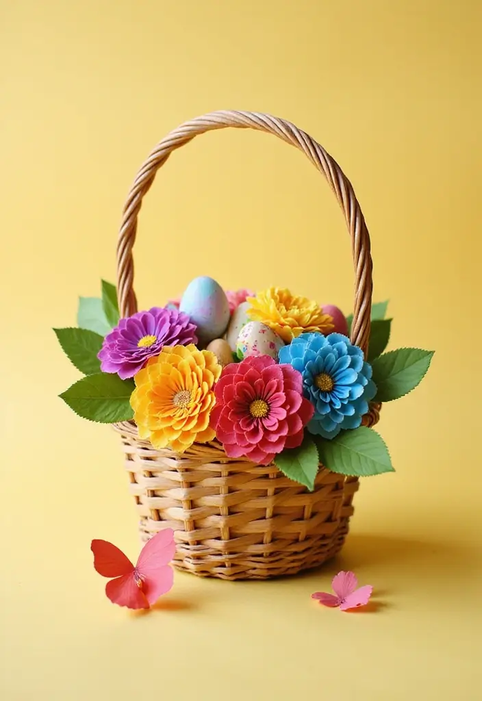 28 Handmade Easter Basket Decor Ideas That Delight 15 28 Handmade Easter Basket Decor Ideas That Delight - 11. Twisted Paper Flowers