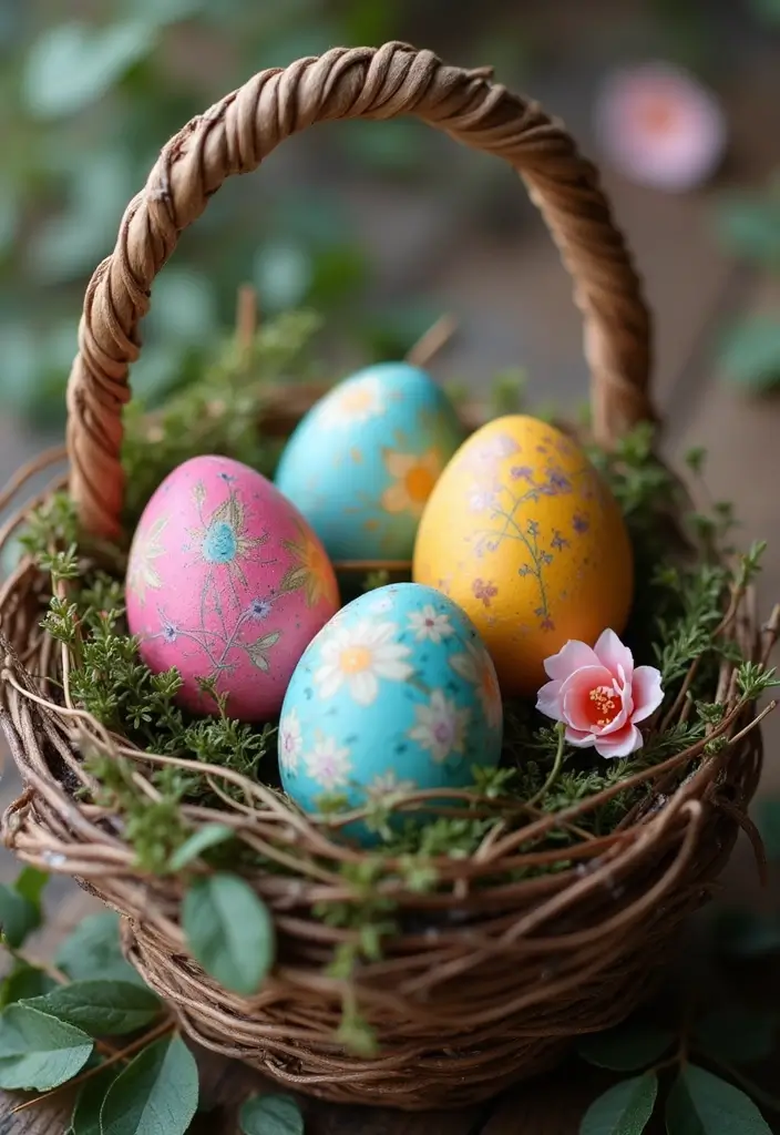 28 Handmade Easter Basket Decor Ideas That Delight 16 28 Handmade Easter Basket Decor Ideas That Delight - 12. Handcrafted Egg Displays