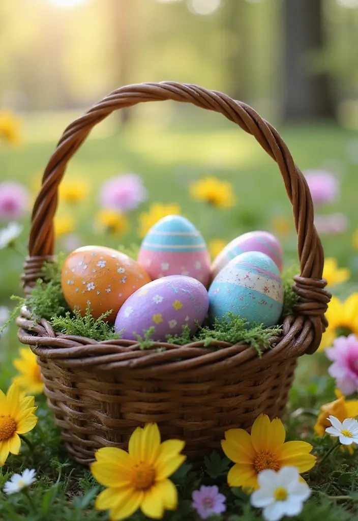 28 Handmade Easter Basket Decor Ideas That Delight 31 28 Handmade Easter Basket Decor Ideas That Delight - 19. Painted Wooden Eggs