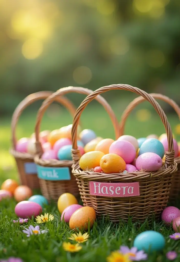 28 Handmade Easter Basket Decor Ideas That Delight 33 28 Handmade Easter Basket Decor Ideas That Delight - 21. Personalized Name Tags