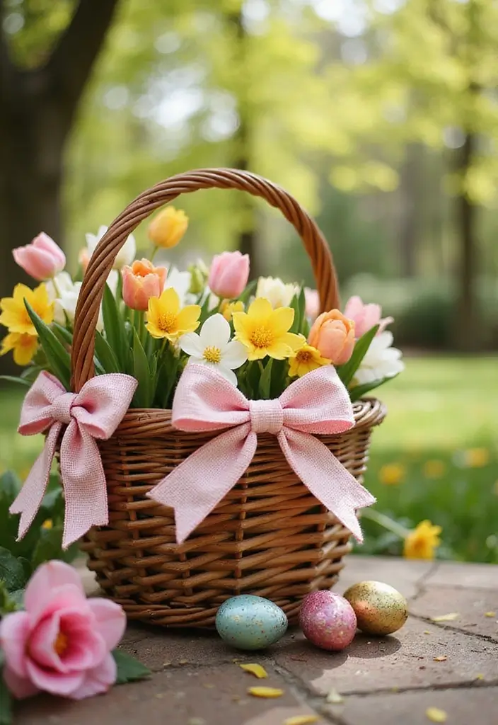 28 Handmade Easter Basket Decor Ideas That Delight 49 28 Handmade Easter Basket Decor Ideas That Delight - 25. Fabric Bow Accents
