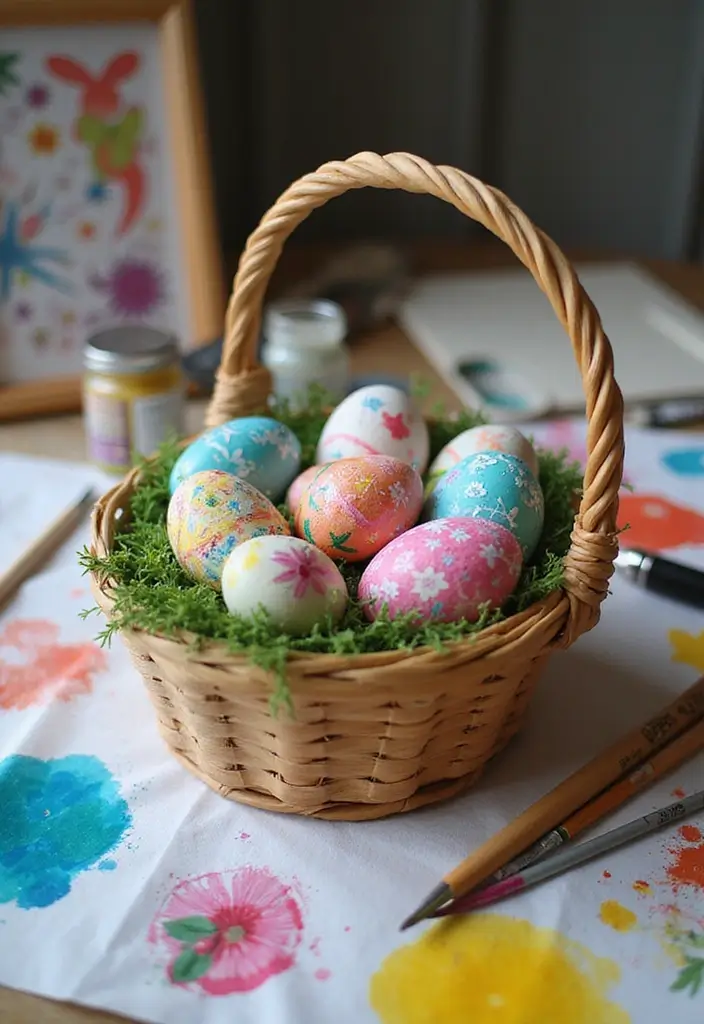 28 Handmade Easter Basket Decor Ideas That Delight 6 28 Handmade Easter Basket Decor Ideas That Delight - 4. Hand-Painted Designs