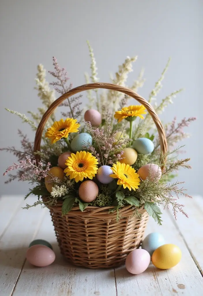 28 Handmade Easter Basket Decor Ideas That Delight 8 28 Handmade Easter Basket Decor Ideas That Delight - 6. Dried Flower Arrangements