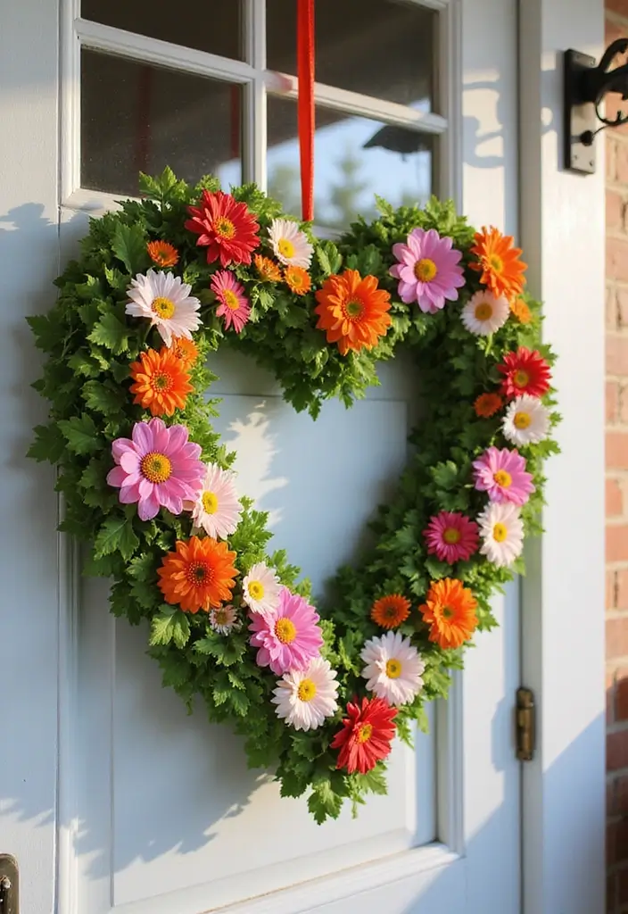 28 Handmade Heart Wreath Decor Ideas For Any Occasion 2 28 Handmade Heart Wreath Decor Ideas For Any Occasion - 2. Floral Delight Heart Wreath