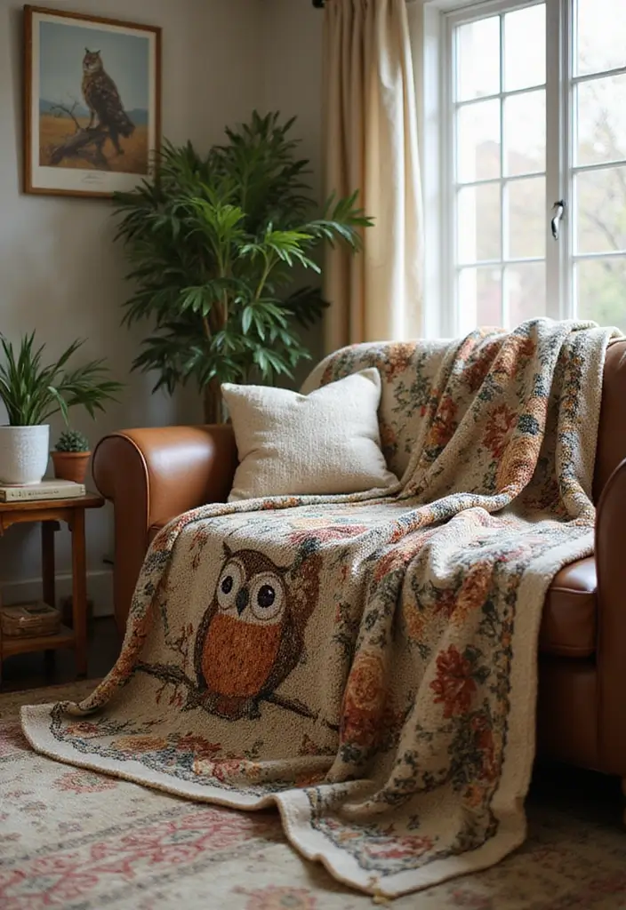 28 Handmade Owl Decor Ideas For Whimsical Homes 38 28 Handmade Owl Decor Ideas For Whimsical Homes - 20. Owl-Themed Throw Blankets