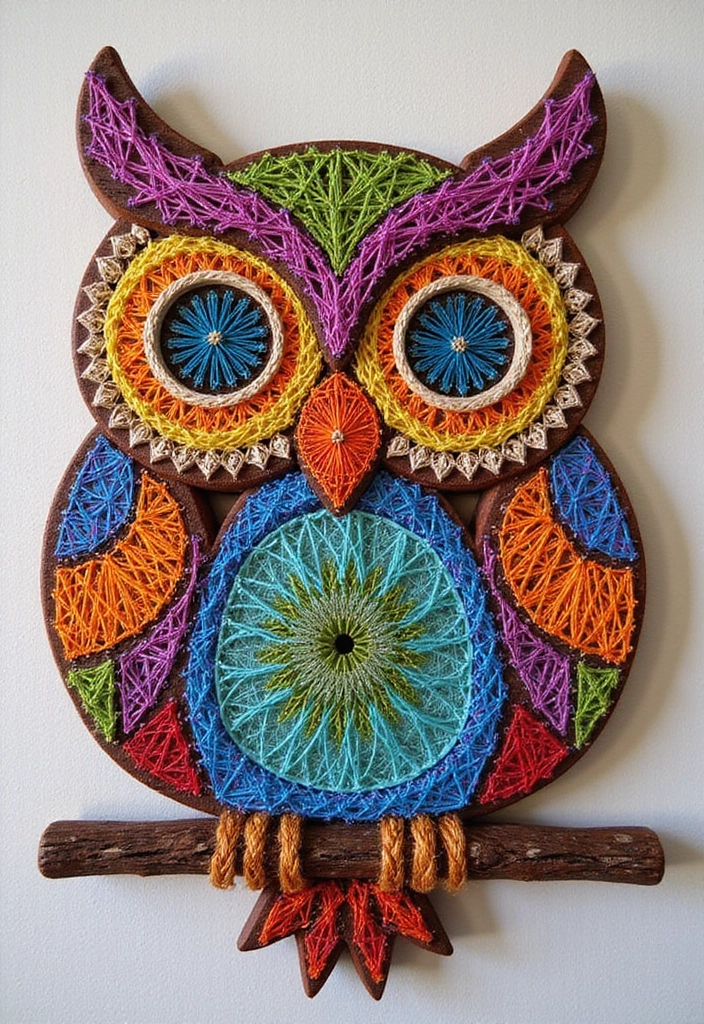 28 Handmade Owl Decor Ideas For Whimsical Homes 14 28 Handmade Owl Decor Ideas For Whimsical Homes - 8. Owl String Art Creations