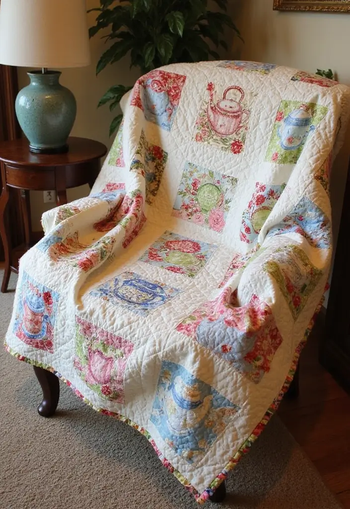28 Handmade Teapot Decor Ideas With Vintage Flair 29 28 Handmade Teapot Decor Ideas With Vintage Flair - 15. Teapot Themed Quilts