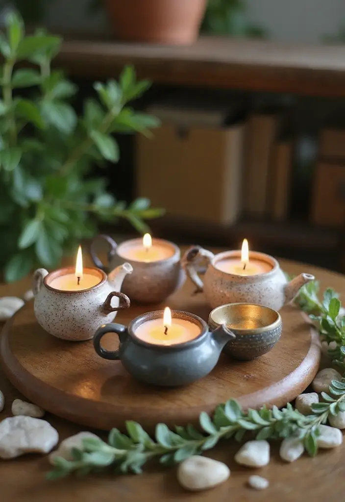 28 Handmade Teapot Decor Ideas With Vintage Flair 5 28 Handmade Teapot Decor Ideas With Vintage Flair - 3. Miniature Teapot Candle Holders