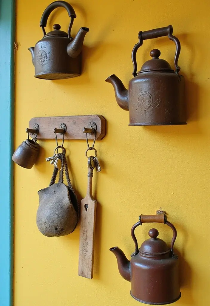 28 Handmade Teapot Decor Ideas With Vintage Flair 17 28 Handmade Teapot Decor Ideas With Vintage Flair - 9. Teapot-Inspired Wall Hooks