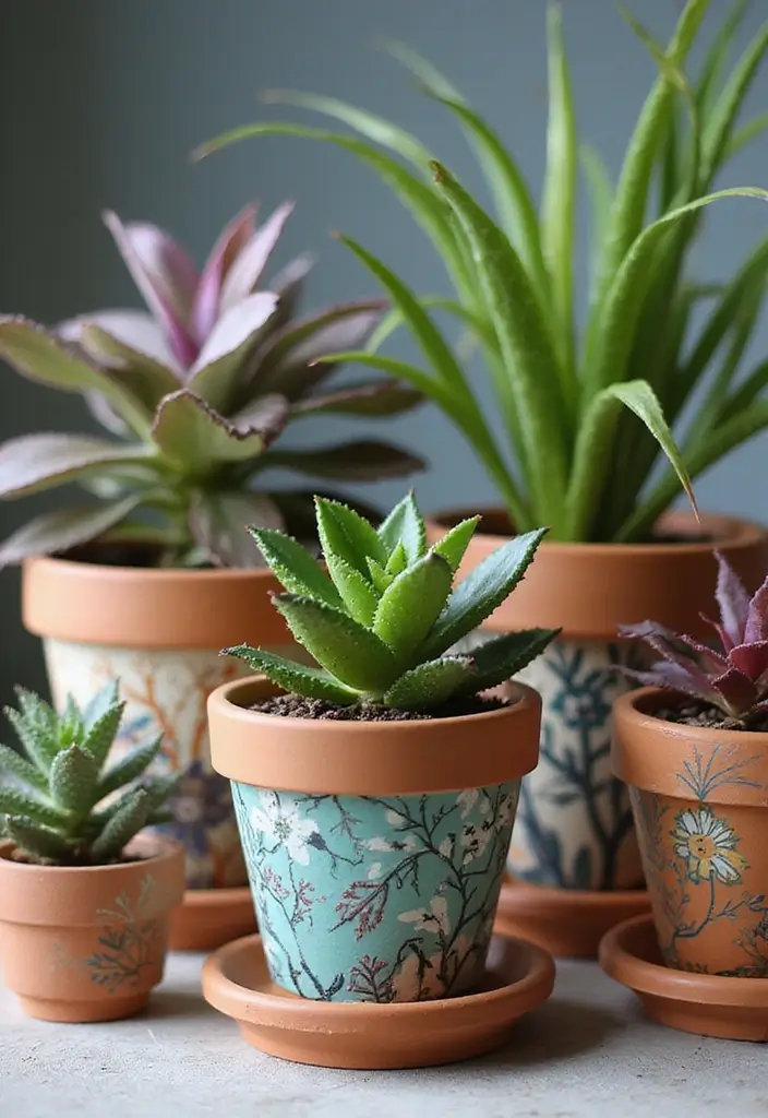 28 Room Handmade Decor Craft Ideas You’ll Love 71 28 Room Handmade Decor Craft Ideas You’ll Love - 19. Hand-Painted Terracotta Pots