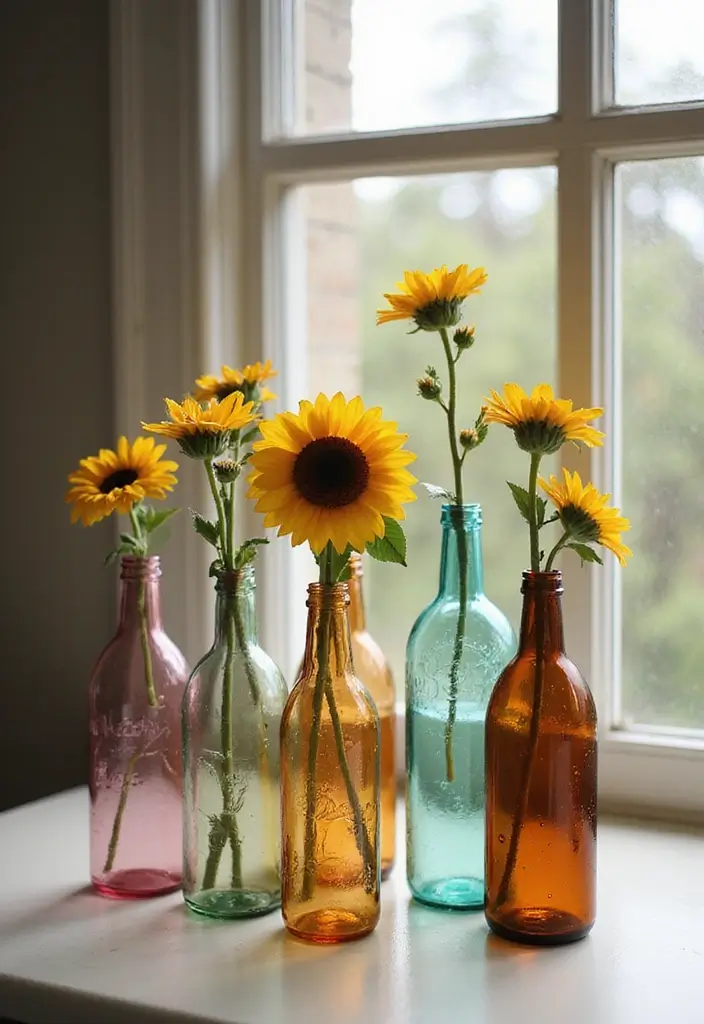 28 Room Handmade Decor Craft Ideas You’ll Love 9 28 Room Handmade Decor Craft Ideas You’ll Love - 3. Recycled Glass Bottle Vases