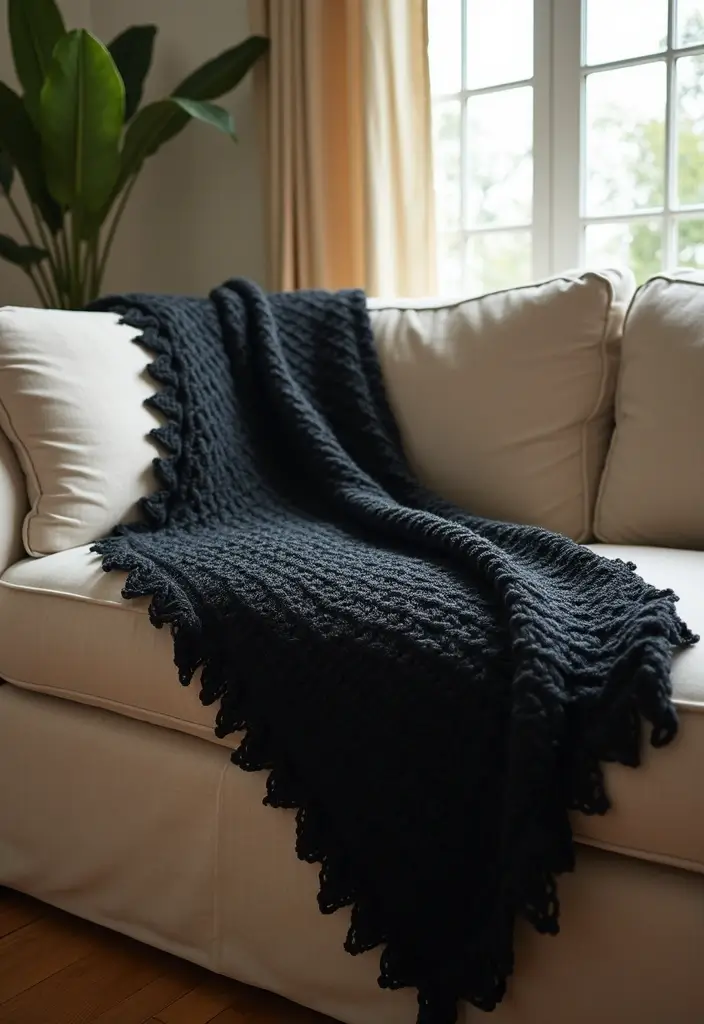 29 Handmade Black Crochet Decor Projects For Home Styling 20 29 Handmade Black Crochet Decor Projects For Home Styling - 10. Crochet Blanket
