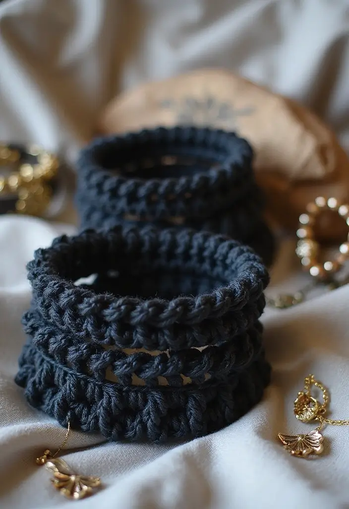 29 Handmade Black Crochet Decor Projects For Home Styling 46 29 Handmade Black Crochet Decor Projects For Home Styling - 26. Crochet Cuff Bracelets